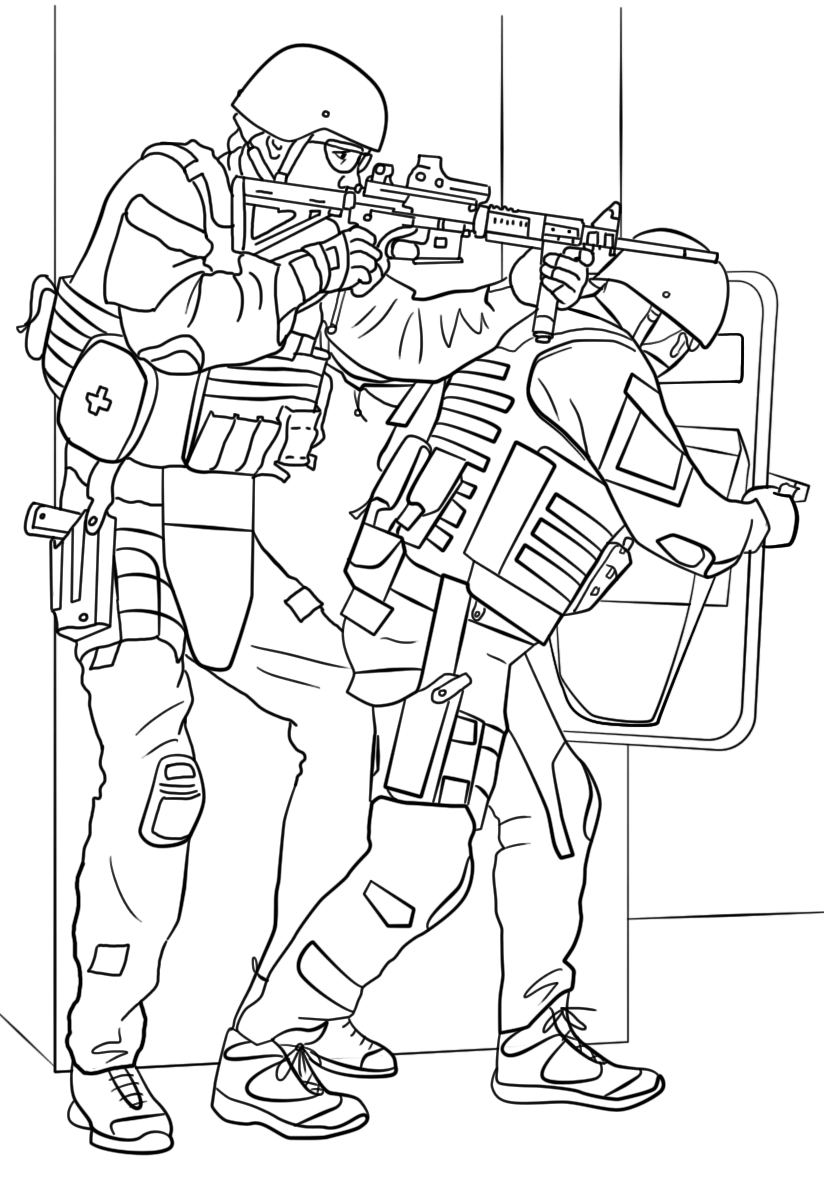 Fbi swat coloring book to print and online