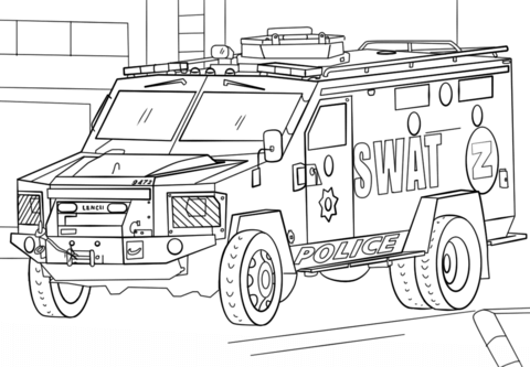 Swat truck coloring page free printable coloring pages