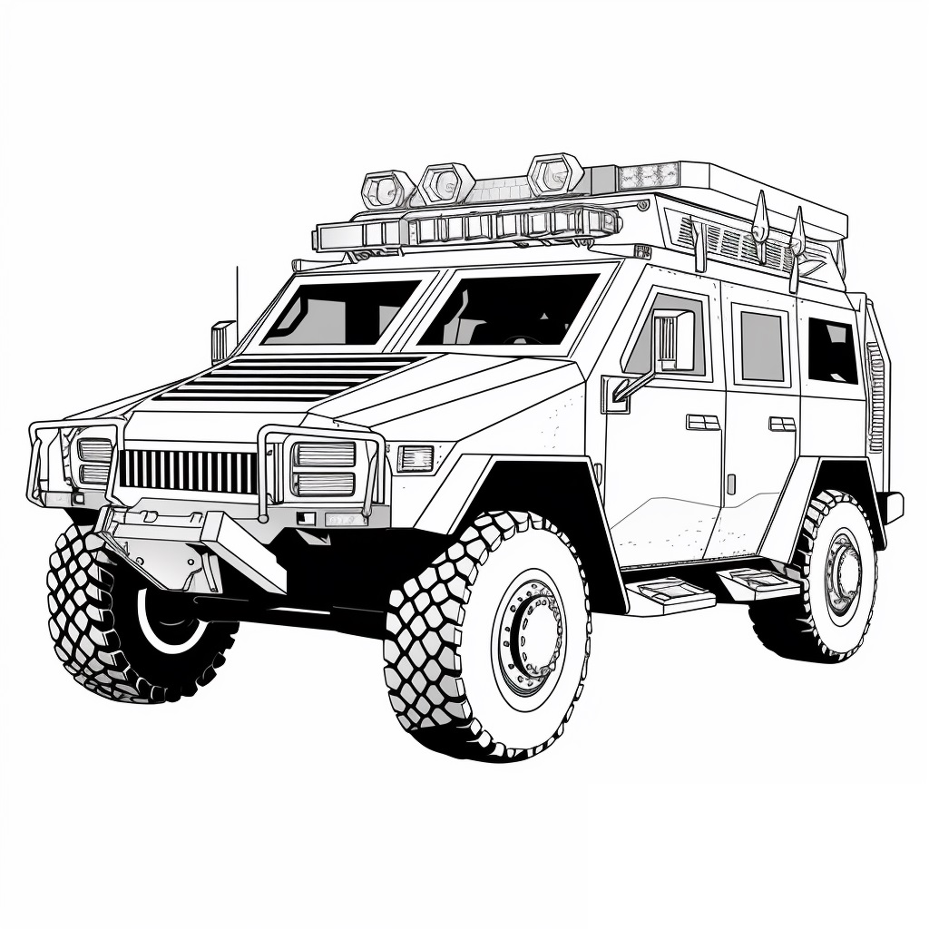 Swat police car coloring page