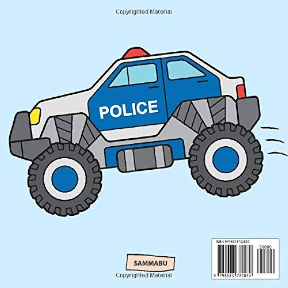 Police coloring book cop rs helicopters and boats for kids edition sammabu books