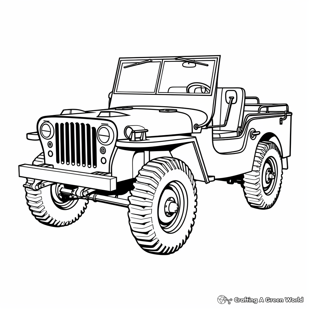 Army jeep coloring pages