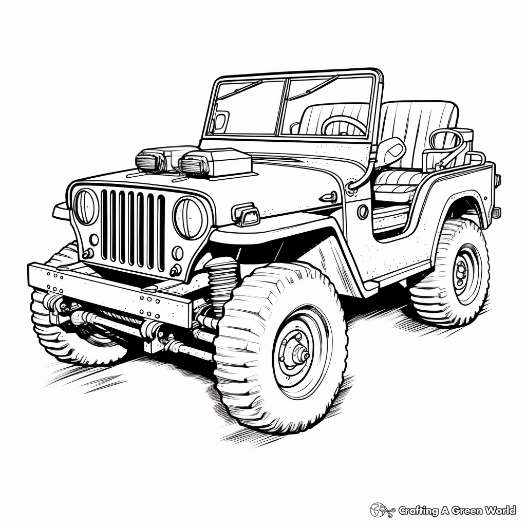 Army jeep coloring pages