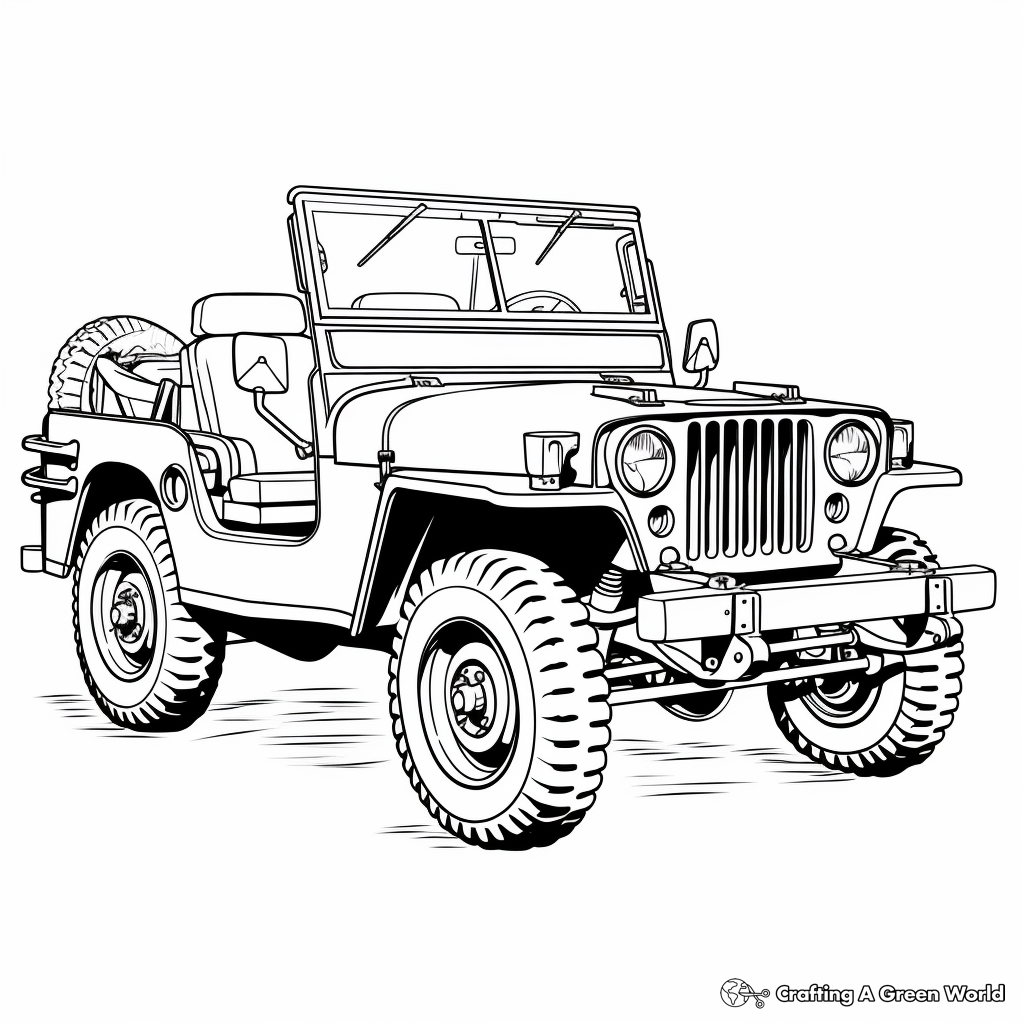 Army jeep coloring pages