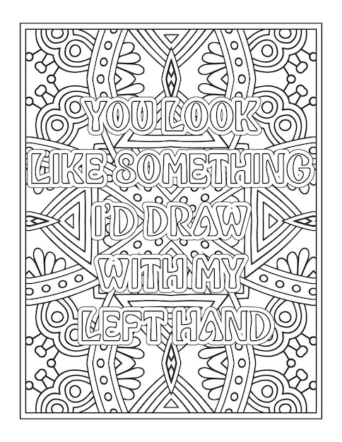 Premium vector swear word quotes coloring pages for coloring book