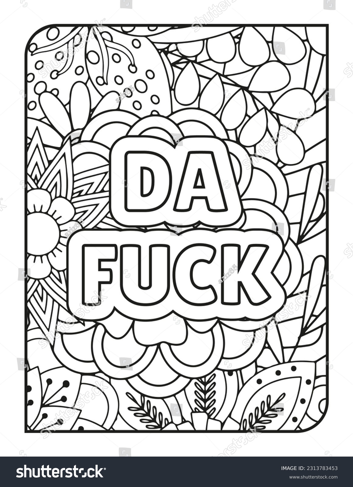 Swear words adult coloring pages stock illustration