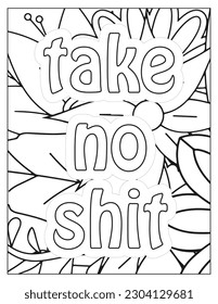 Motivational swear words adult coloring pages stock illustration