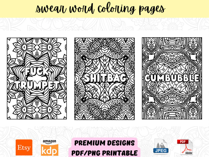 Create a swear word adult coloring pages for kdp or etsy by junaidqadri