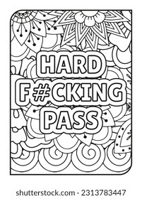 Swear words adult coloring pages stock illustration