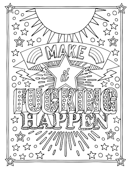 Free printable coloring pages for adults with swear words