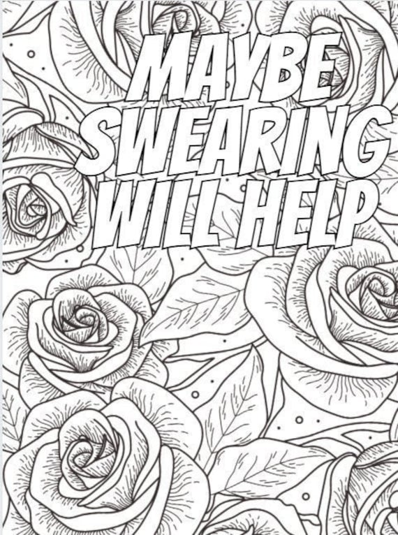 Motivational swear word coloring pages for adults adult cuss word coloring book swear word curse word digital download motivational fun