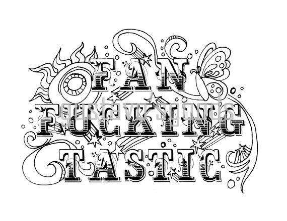 Swear word coloring book page fanfckingtastic swear word