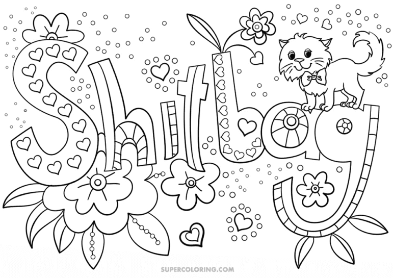 Swear word free printable coloring page