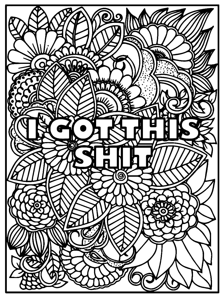 Swear word free printable coloring page