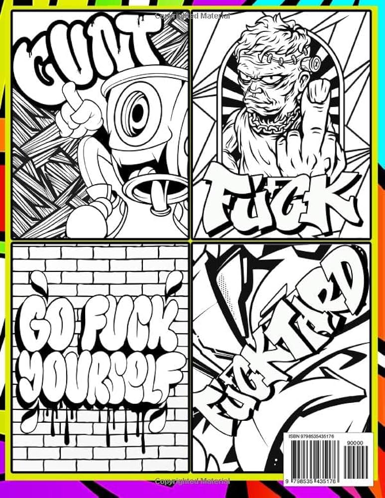 Graffiti cuss words coloring book adult swear word coloring book with stress relieving and relaxing graffiti designs curse word coloring book press minelli books