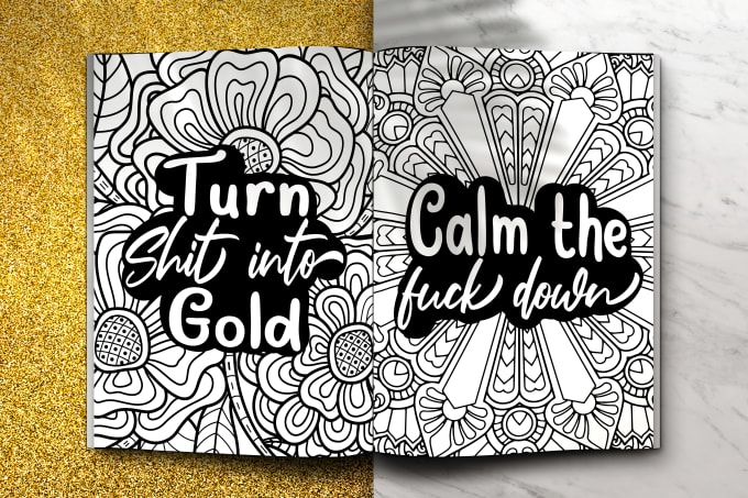 Create a swear word adult coloring book for kdp and etsy by imadedine