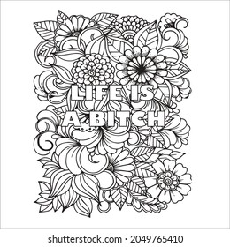 Swear word coloring page adult stock vector royalty free