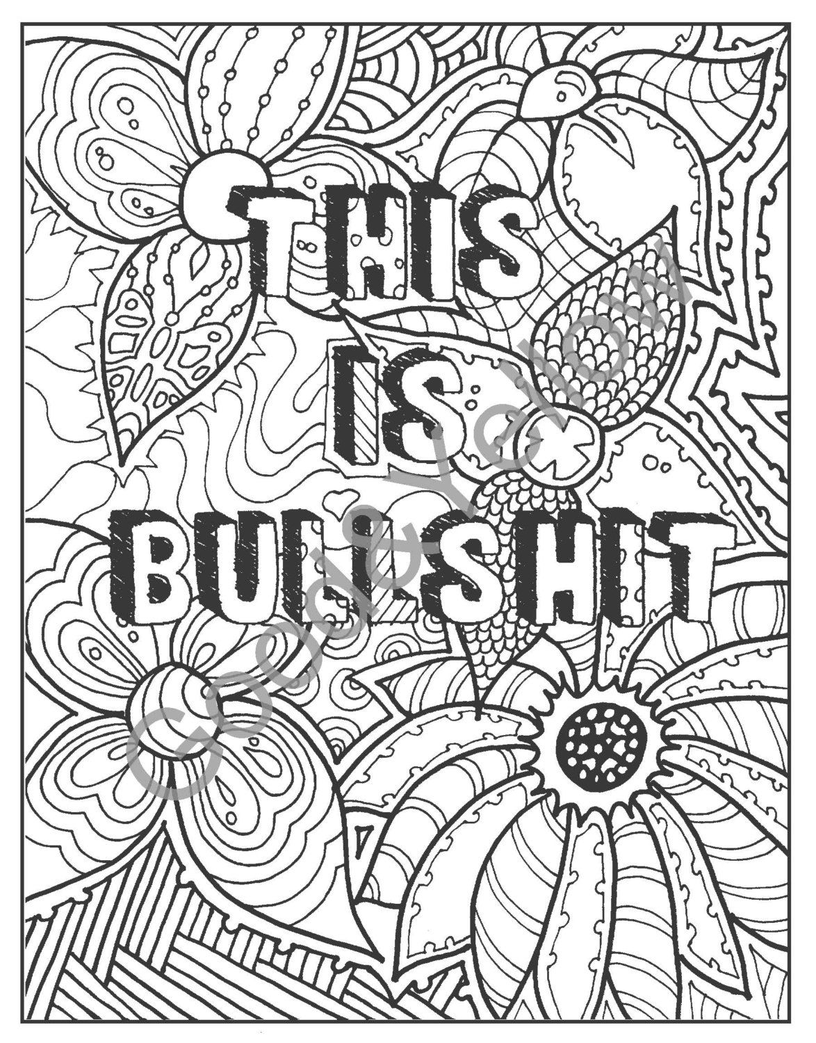 Swear words coloring book hate your job