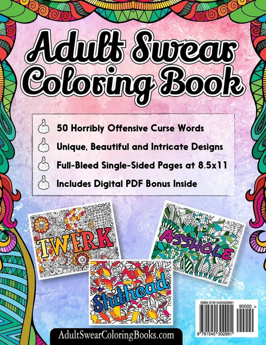 Btch adult swear words coloring book vulgar swear words to color the