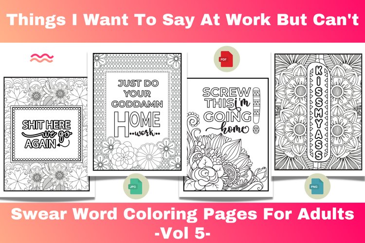 Swear word coloring pages for adults