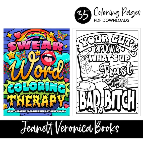 Swear word coloring therapy swear word coloring pages with sweary inspirational quotes digital coloring pages instant download pdf