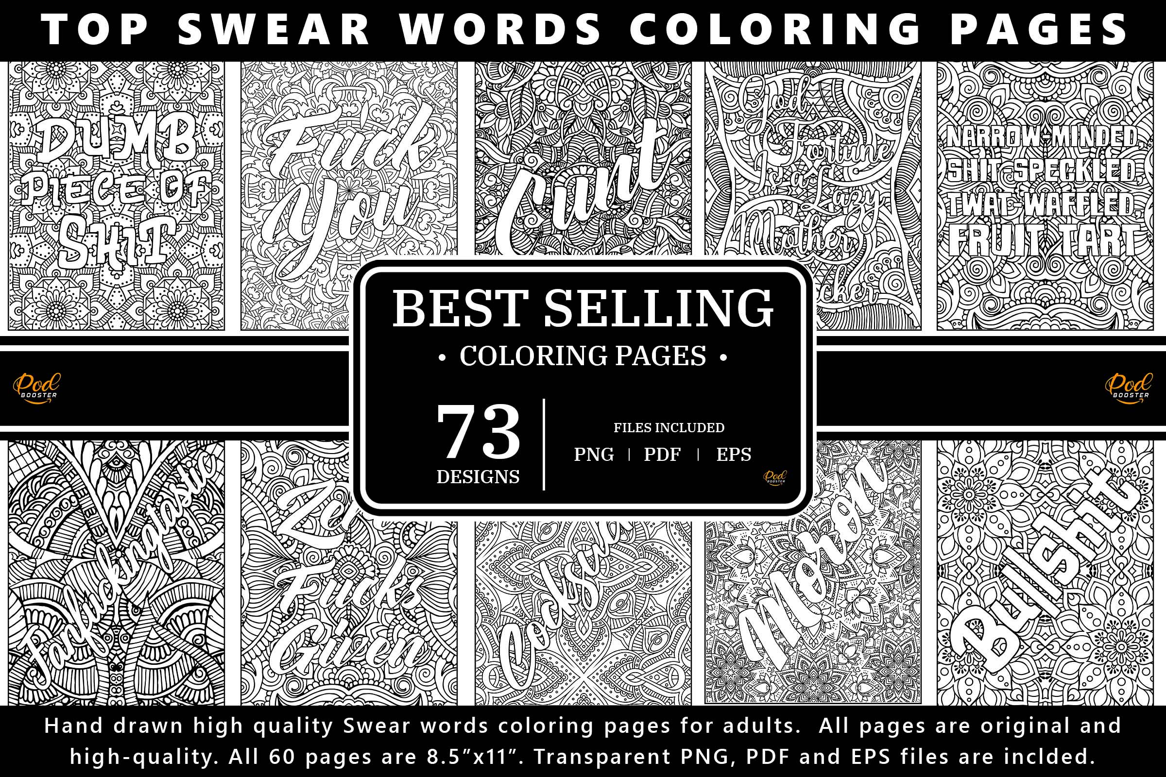 Deliver best selling swear words coloring pages by teesigner