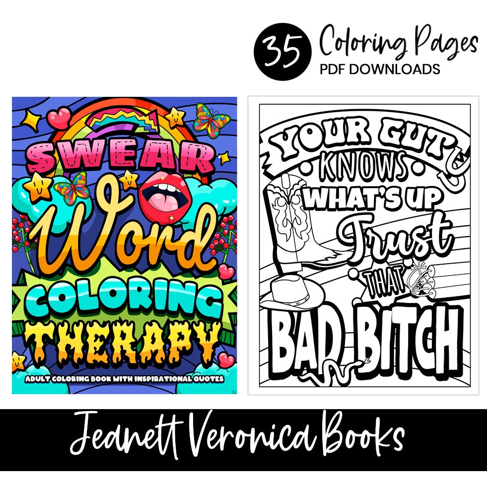 Swear word coloring therapy swear word coloring pages with sweary inspirational quotes digital coloring pages instant download pdf