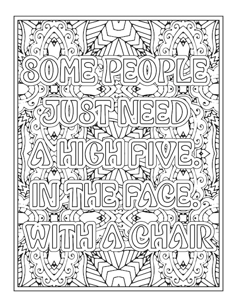 Premium vector swear word quotes coloring pages for coloring book