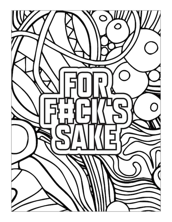 Adult swear word coloring page adult swear word printable coloring pages digital download coloring book pages print from home page