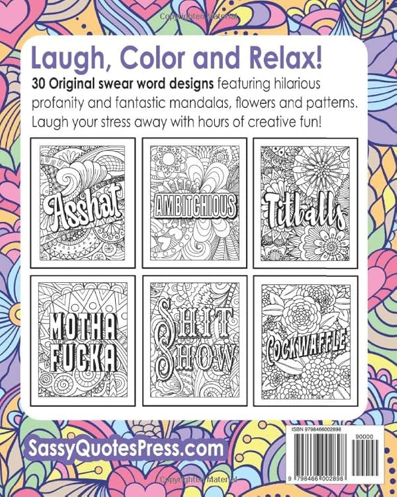 Swear word coloring book for women cuss and color funny offensive cursing easy mandalas flowers and no bleed profanity patterns for hilarious swear word coloring books for women sassy