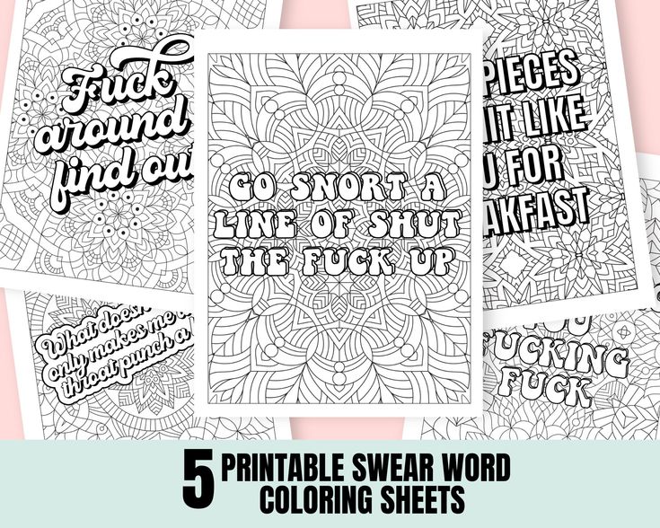 Adult coloring pages printable printable coloring sheets coloring pages swear word coloring pages funny coloring sheet curse words