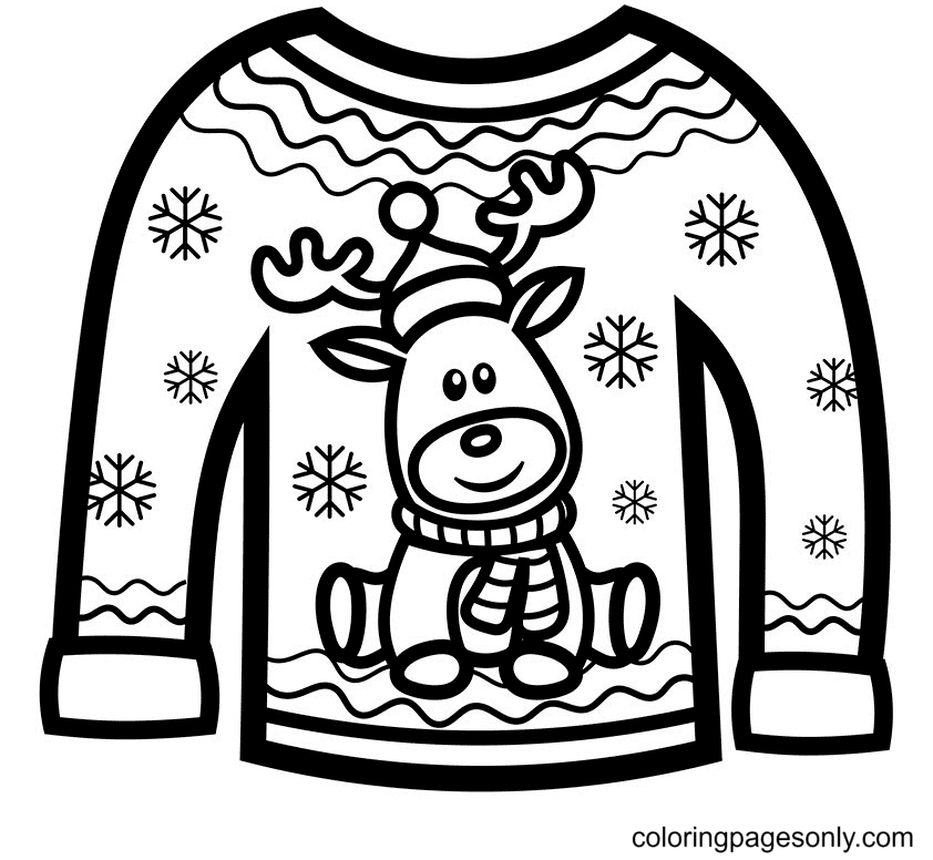 Christmas sweater coloring pages printable for free download