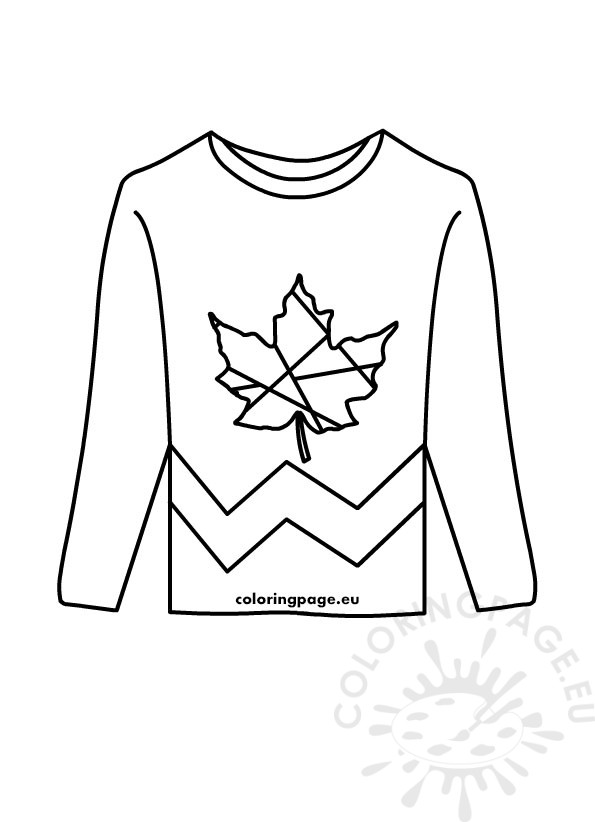 Maple leaf sweater coloring page