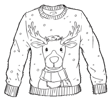 Christmas sweater coloring pages printable for free download