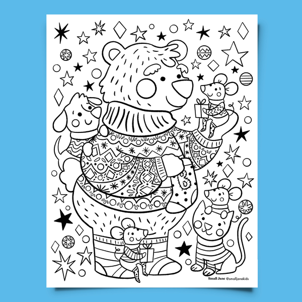 Stockings sweaters colouring sheet â small jane