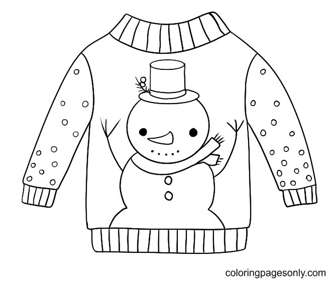 Christmas sweater coloring pages printable for free download