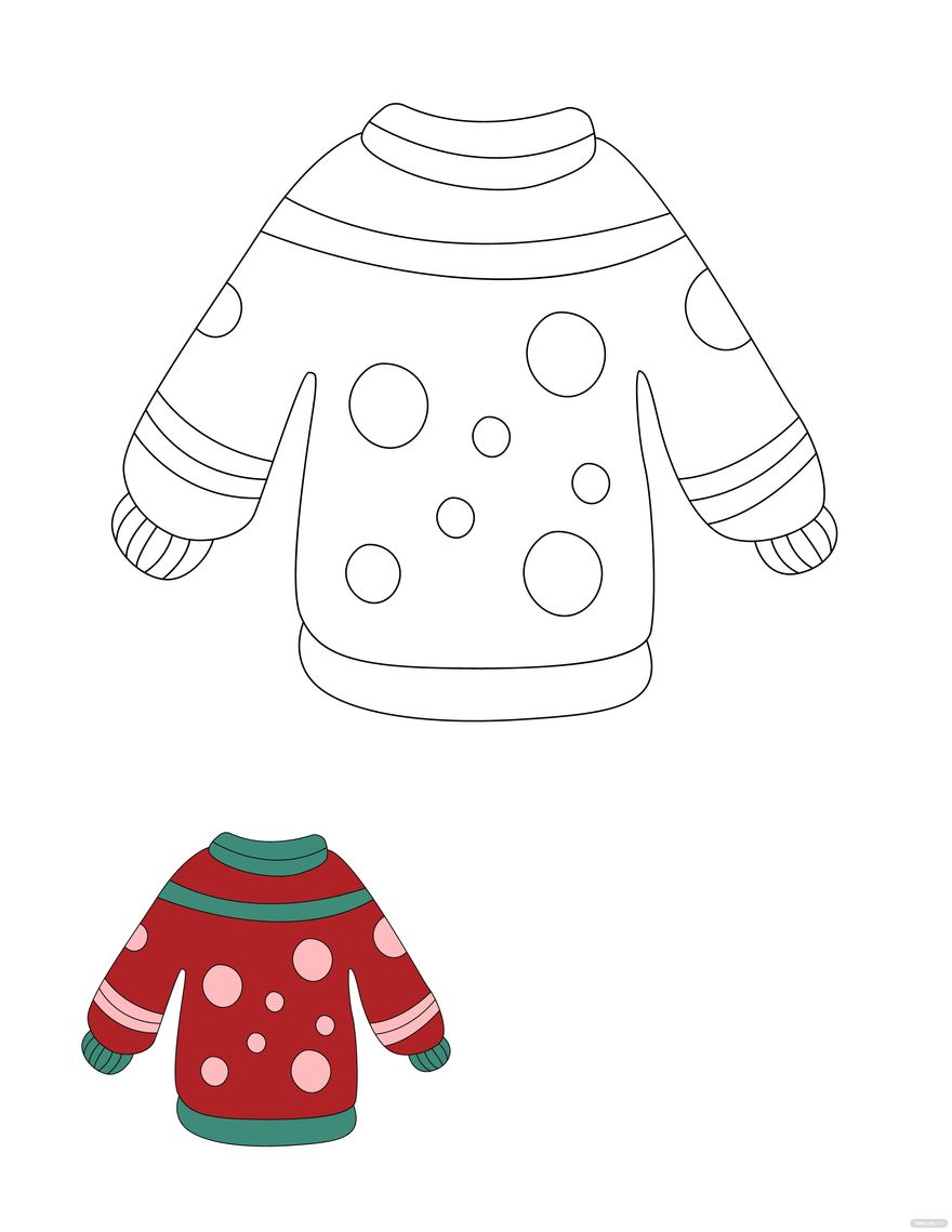 Free christmas sweater coloring page