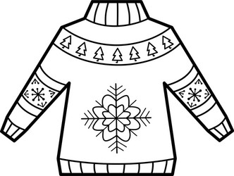 Sweater coloring page vector images over