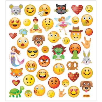 Stickers emoji x cm sheet