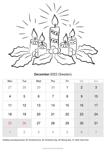 December calendar