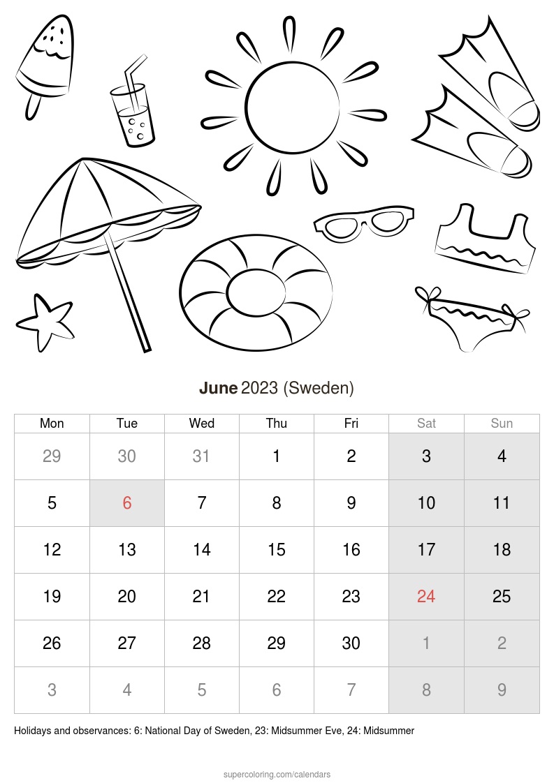 June calendar