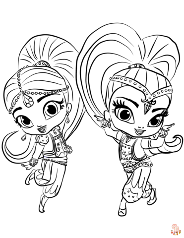 Explore the world of shimmer and shine coloring pages