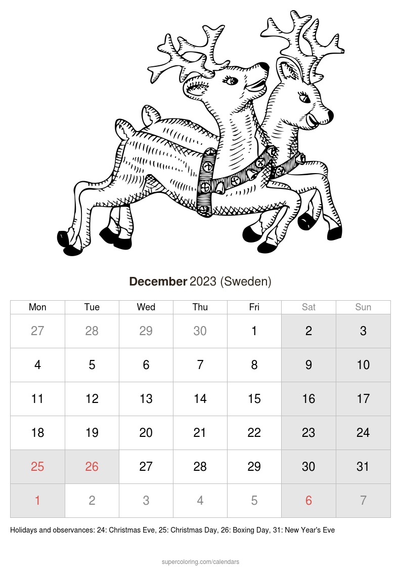 December calendar