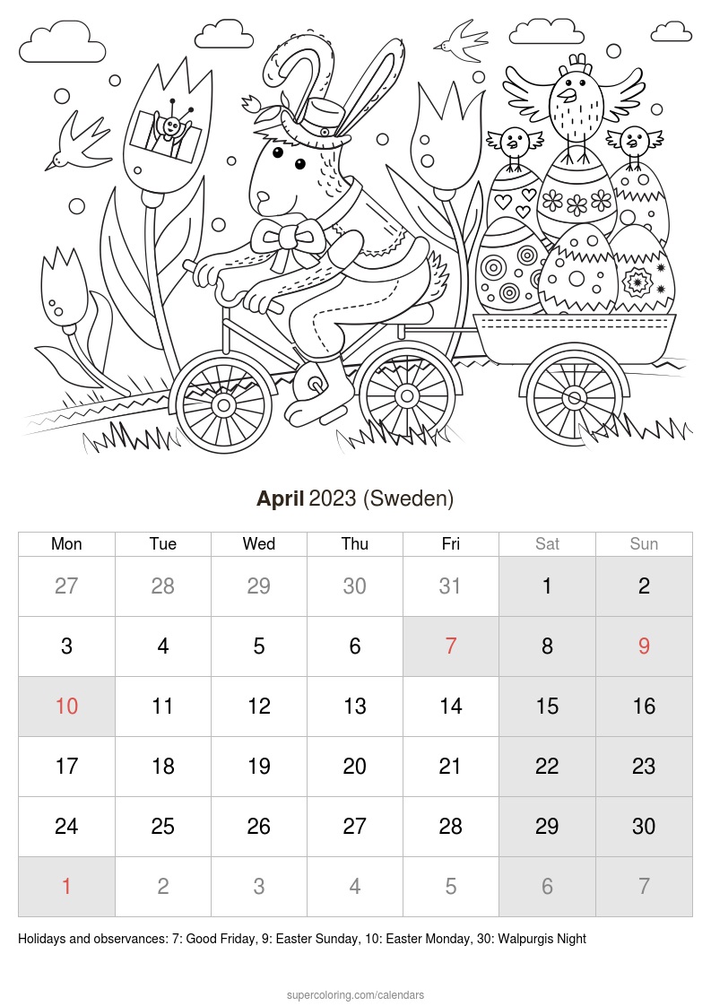 April calendar