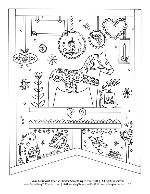 Pages of free holiday coloring