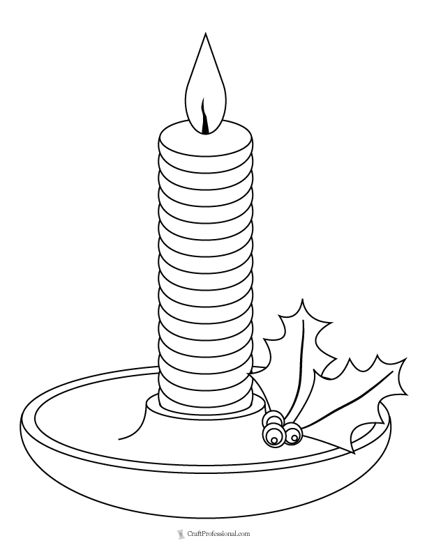 Christmas candle coloring pages free