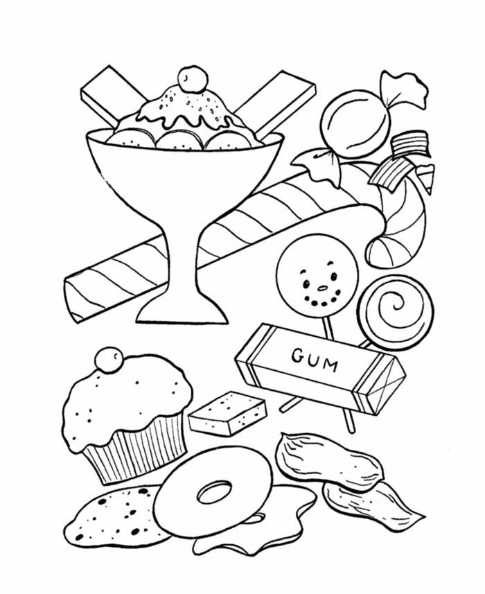 Candy coloring pages for kids pdf