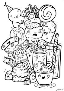 Sweet coloring pages for adults kids