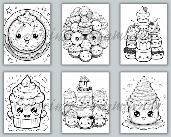 Kawaii coloring pages kawaii coloring book kawaii food coloring sweet coloring cake coloring cute kawaii coloring