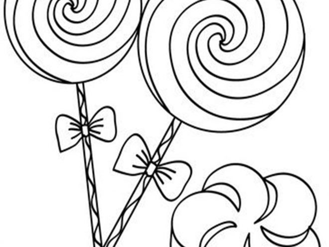 Free easy to print candy coloring pages