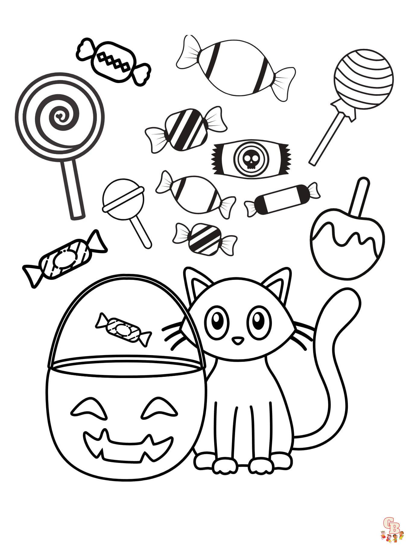 Printable candy coloring pages free for kids and adults